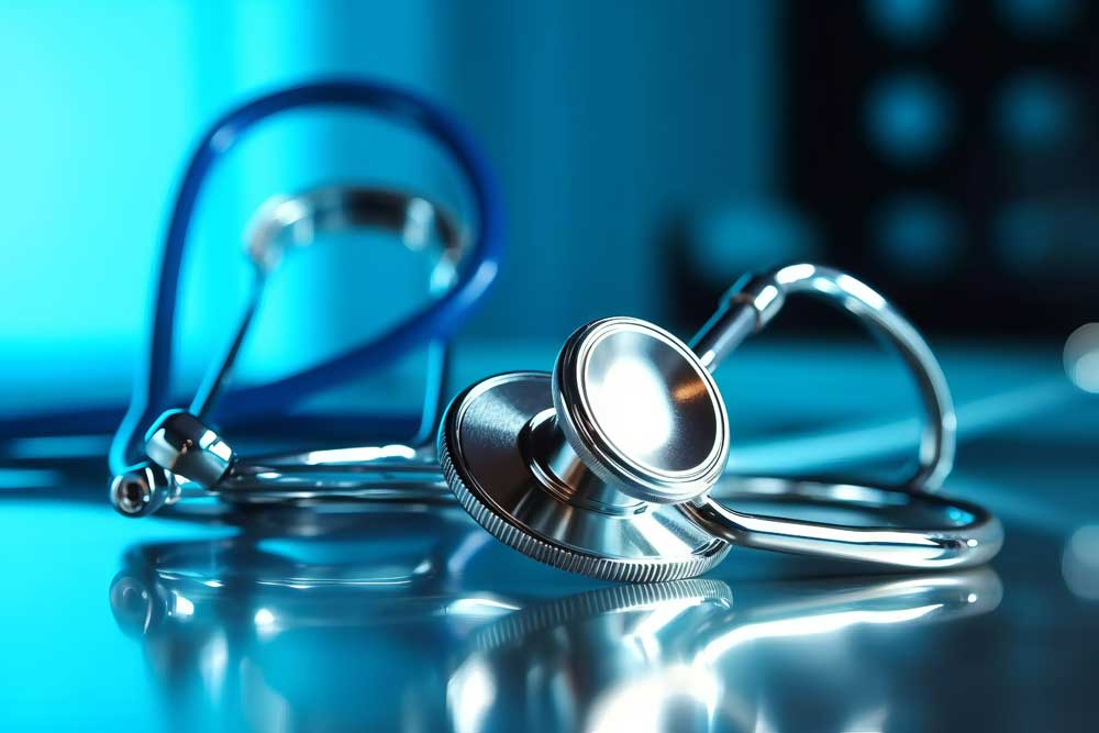 stethoscope-blue-background